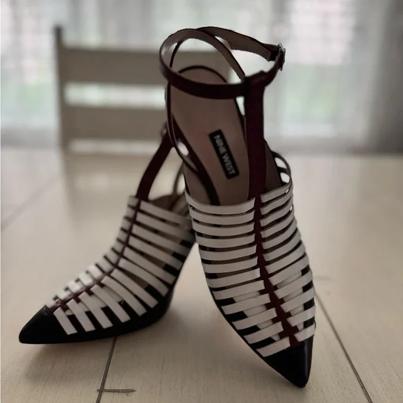 Nine West Black and White Stiletto Heels - Picture 7 of 14